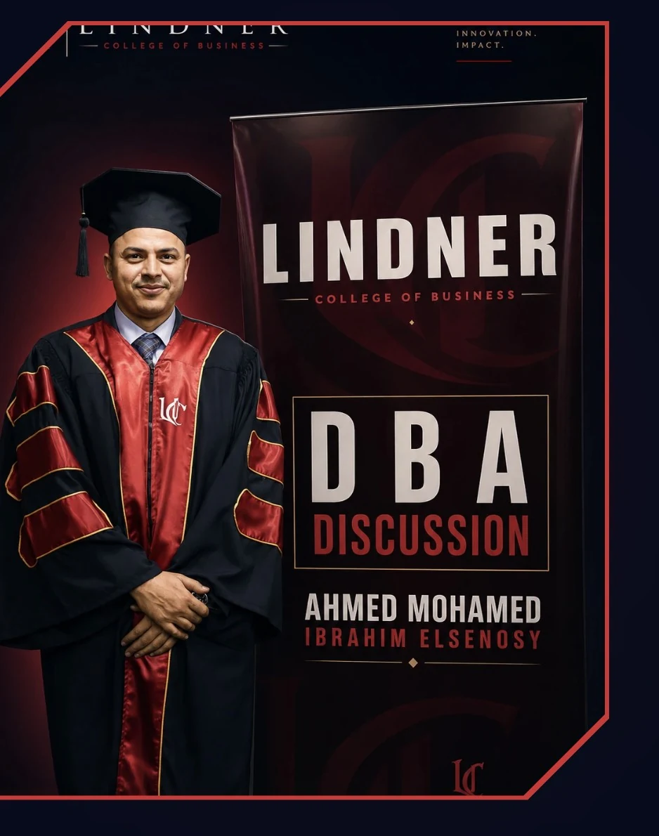 مناقشة رسالة الدكتوراه المهنية DBA في كلية ليندنر لإدارة الأعمال